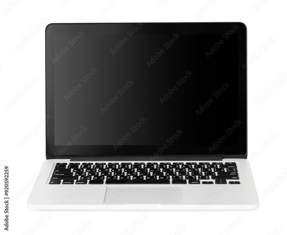Poster notebook with black screen mockup transparent png