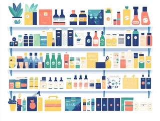 Merchandising Retail Product Spotlight Flat Design for Commercial Business Branding and Product Promotion  Showcase of a featured product in a clean minimalist design layout