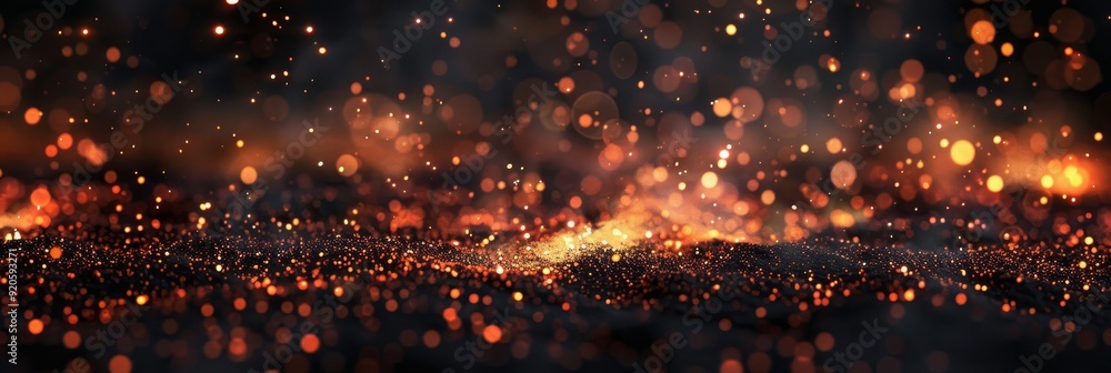 Poster a mesmerizing scene with glowing sparks and soft ashes, creating an exceptionally captivating ambian