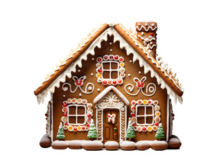 a gingerbread house with icing