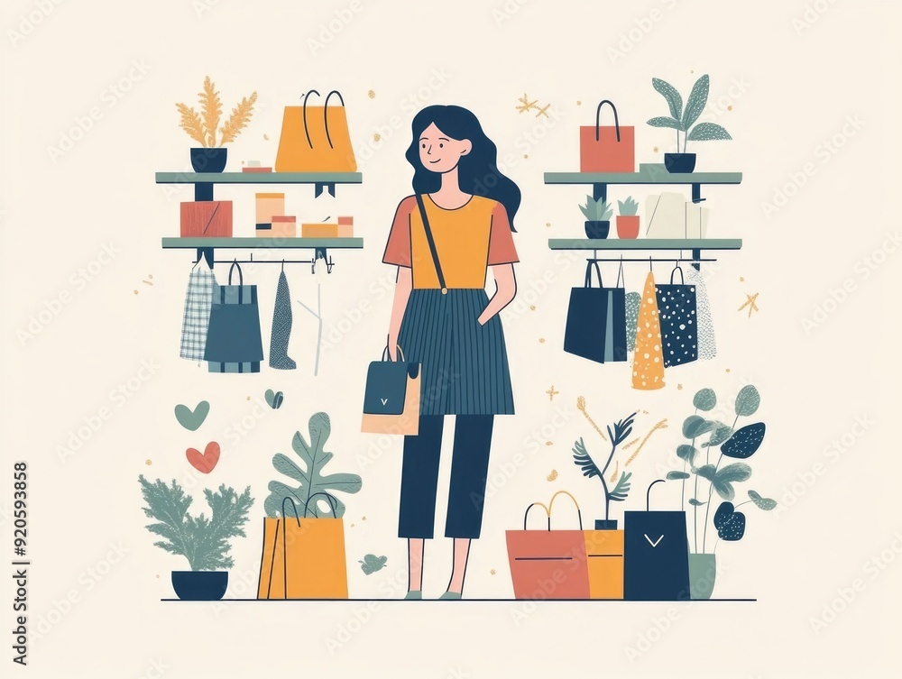 Poster stylish and modern flat design for a digital marketing campaign promoting in store merchandising and