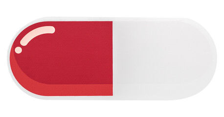 Red and white medical pill paper craft illustration icon design sticker