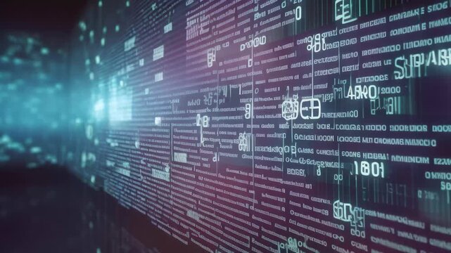 Programming and coding technology abstract background. 3d rendering - illustration, Coding, programming, developing, typing script source languages symbols project data