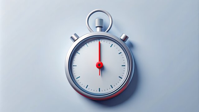 Minimalist illustration of a stop watch with a red line crossing it, symbolizing time management, deadlines, and productivity in a modern and sleek design.