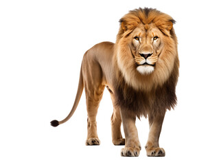 a lion standing on a white background