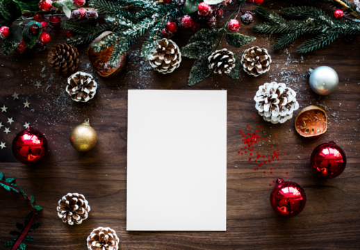 Christmas holiday card png mockup
