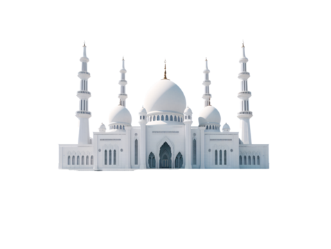 a white building with towers and a dome