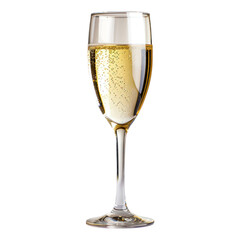 Champagne glasses isolated white background, without shadow, single object, detailed, PNG dicut style