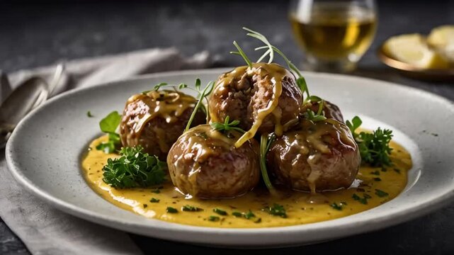 K&ouml;nigsberger Klopse in Sauce Meatballs, traditional food, Germany