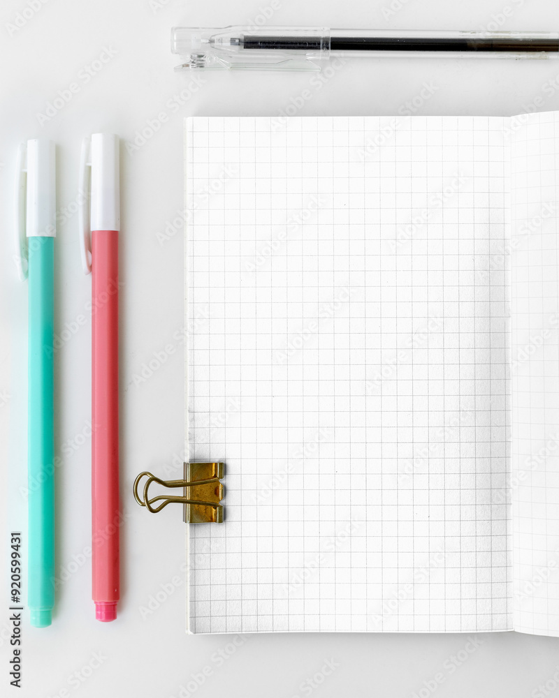 Poster blank grid patterned notebook page design element