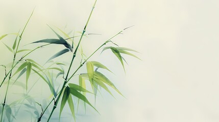 Naklejka premium elegant bamboo stalks painted in a minimalist style. 