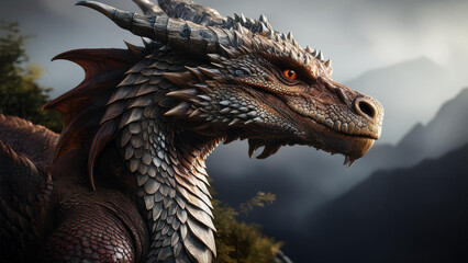 Fototapeta premium dragon head close up