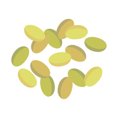 レンズ豆（ヒラ豆）。フラットなベクターイラスト。
Lentil. Flat vector illustration.