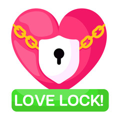 Editable design sticker of heart lock

