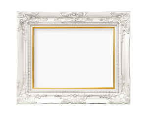 Vintage white frame  png sticker, transparent background