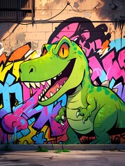 Dinosaur Graffiti Wall