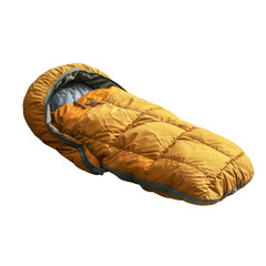 Sleeping bag isolated white background, without shadow, single object, detailed, PNG dicut style.