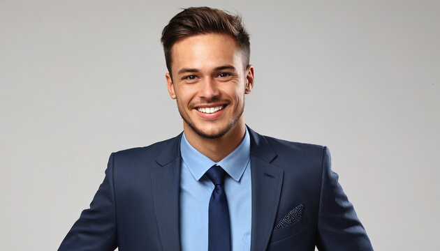 Portrait homme d'affaires souriant commercial travail business.