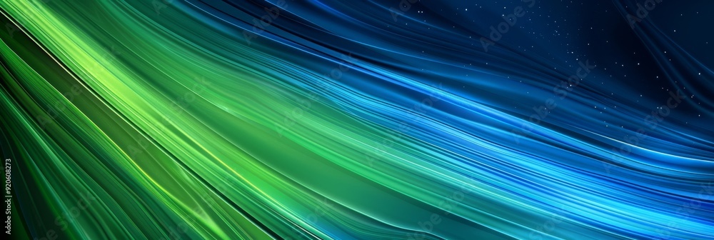 Poster this piece features a blend of blue and green waves, creating a dynamic visual experience that capti