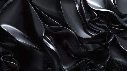 Obraz premium Abstract Black Background with Fluid Waves