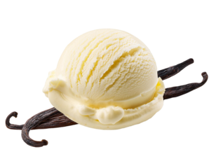 Eiskugel Vanille, Vanilleschote, isoliert Hintergrund, Freisteller, Transparent 