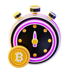 crypto investment on time 3d render icon