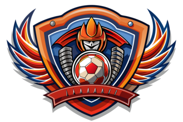 soccer ball and shield logo