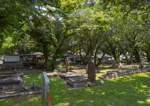 The old protestant cemetery aka Northam Road Cemetery, Penang island, George Town, Malaysia