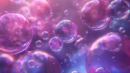 Dreamy Bubbles in Violet and Pink Light