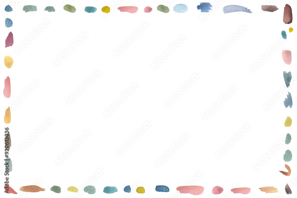 Poster colorful watercolor blob stroke frame design element