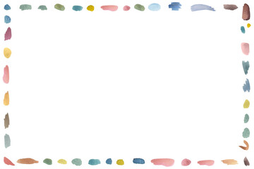 Colorful watercolor blob stroke frame design element