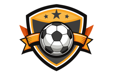 soccer ball and shield logo