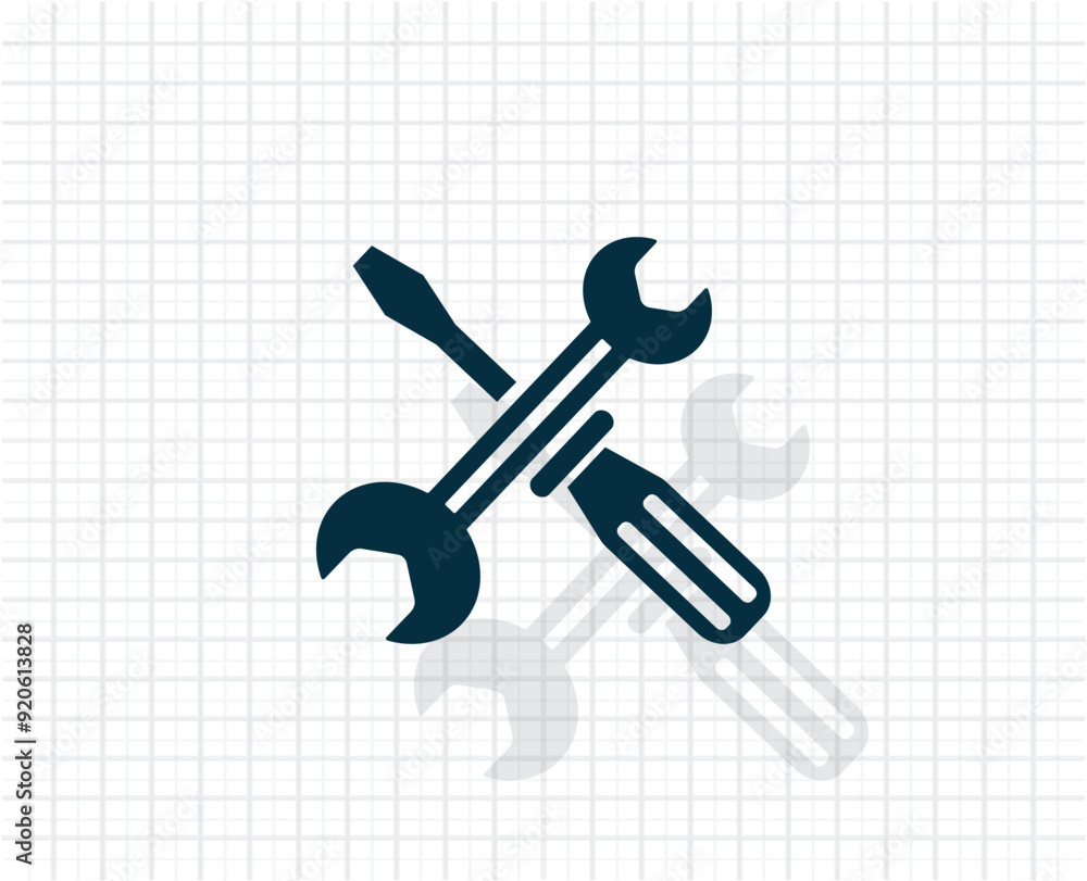 Poster vector icon of dark color on light checkered background