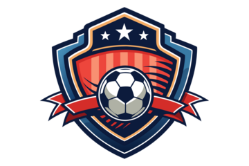 soccer ball and shield logo