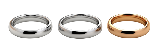 Wedding rings isolated on transparent background