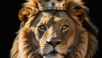 Lion Fantasy imaginaire couronne roi royaume.