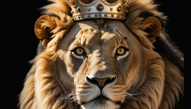 Lion Fantasy imaginaire couronne roi royaume.