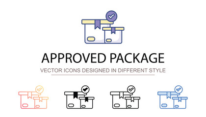 Approved Package icon design with white background stock illustration