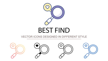 Best Find icon design with white background stock illustration
