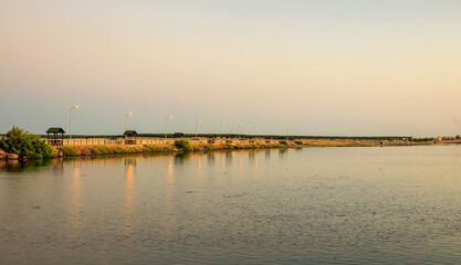 Fototapeta premium sunset on the lake