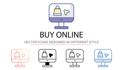 Buy Online icon design with white background stock illustration