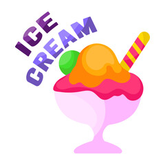 A yummy sticker of ice cream

