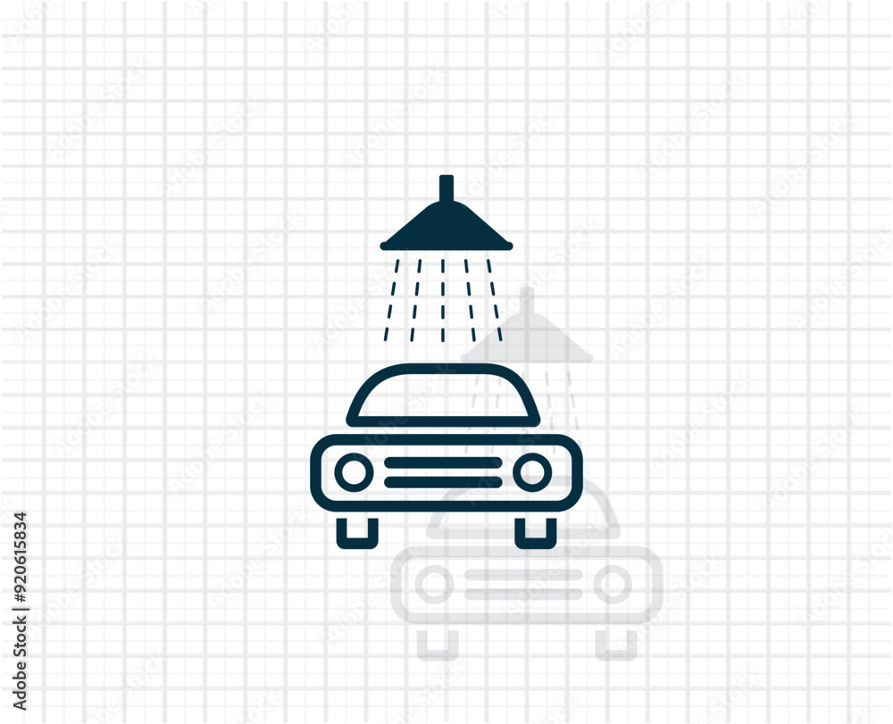 Poster vector icon of dark color on light checkered background