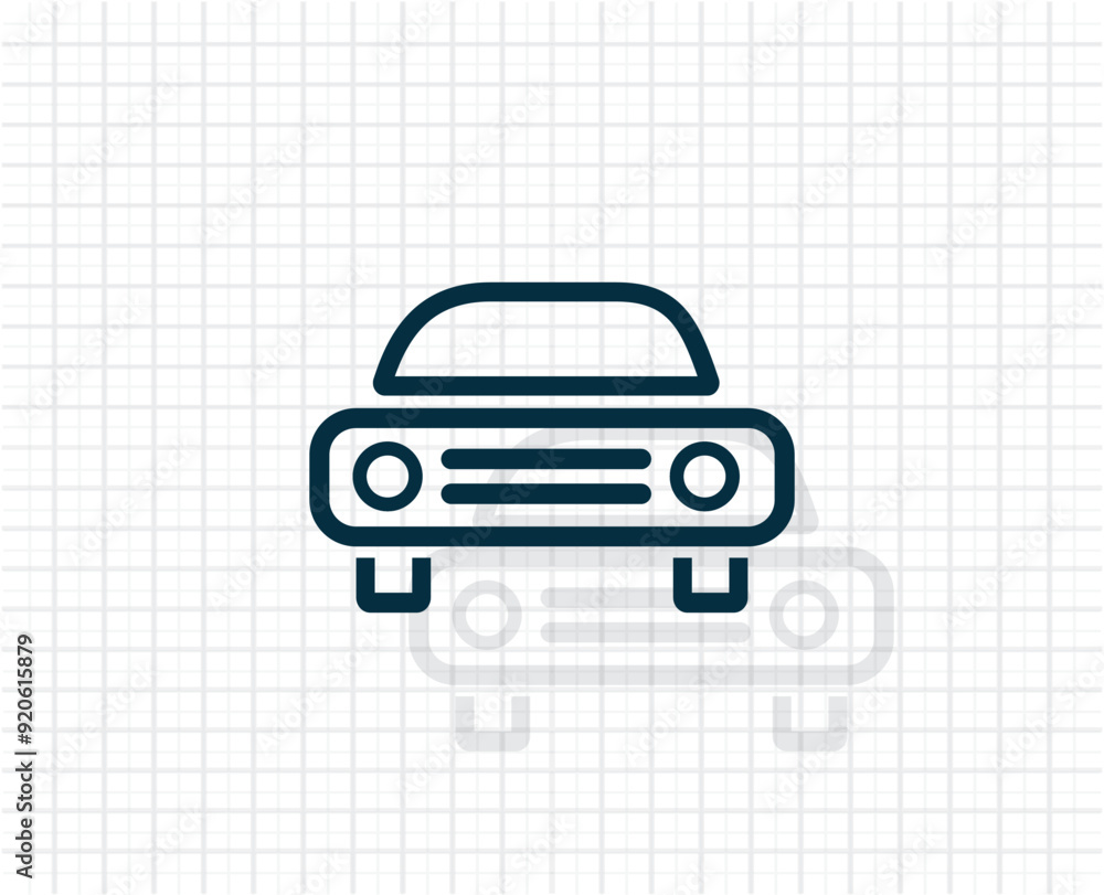 Poster vector icon of dark color on light checkered background