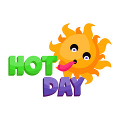 A flat design of sunlight sticker 

