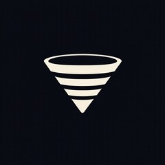 Minimalist Funnel Icon on Dark Background: Modern Symbol of Filtering and Sorting