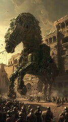 Obraz premium The Mechanical Horse of Troy