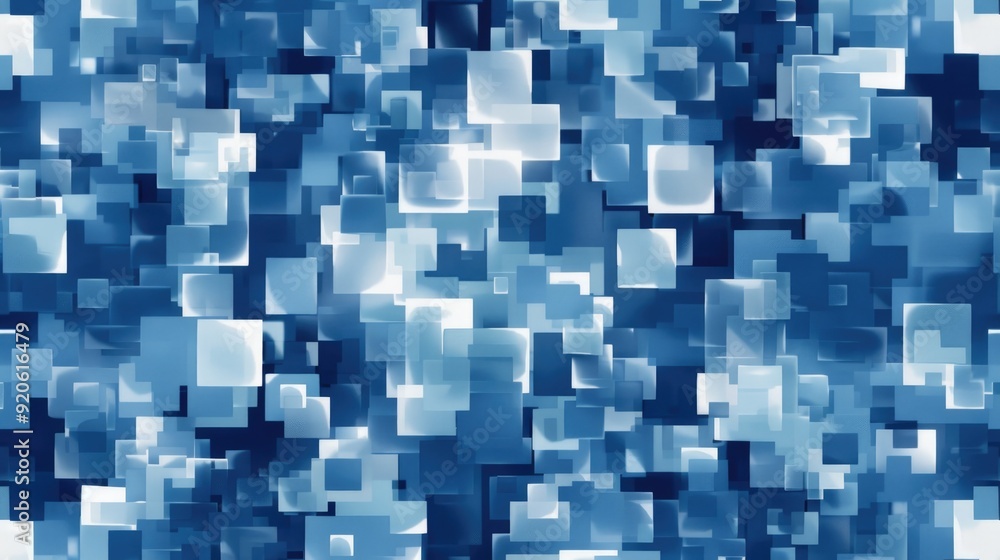 Aufkleber dark blue and white geometric pattern. chaotic abstract background with squares and rectangles.