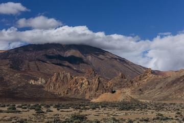Route to reach the base of the Teide volcano. Tenerife Canary Islands Spain