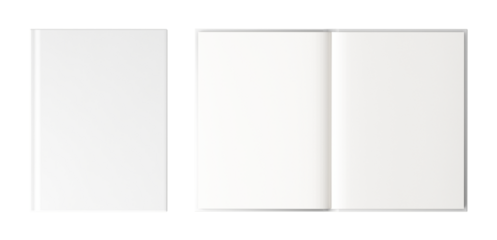 White book cover png, transparent background